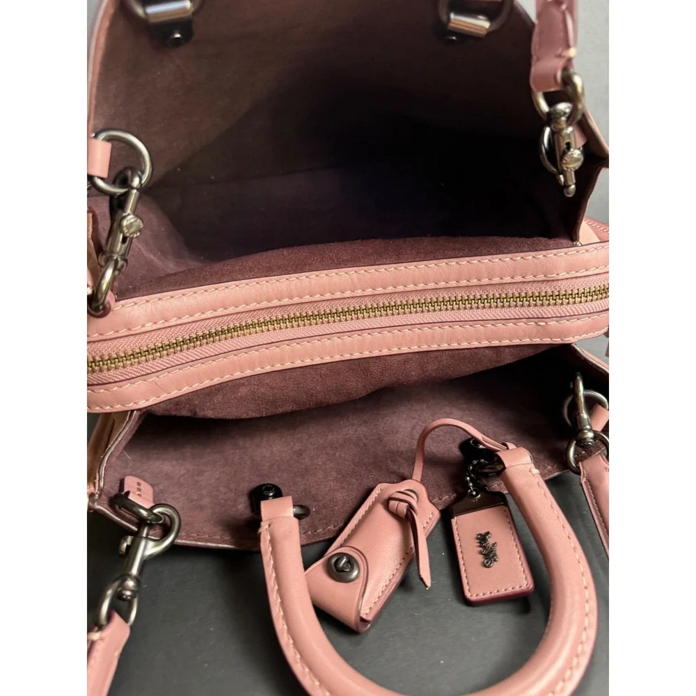 Coach 1941 Rogue 31 Dusty Rose Pink Glovetanned Pebble Leather Satchel 23755
